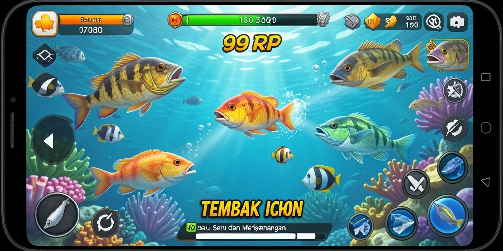 Screenshot gameplay Tembak Ikan yang menarik dan seru.