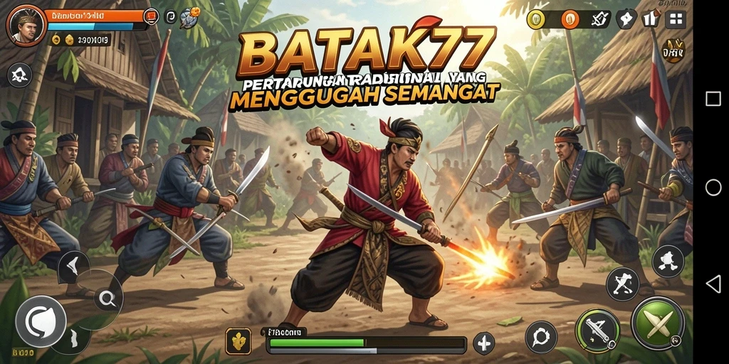 Tangkapan layar gameplay <strong>BATIK77</strong> menampilkan pertarungan karakter yang dinamis dan menarik.