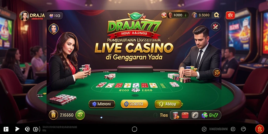 Gameplay Live Casino DRAJA777 dengan dealer profesional dalam suasana kasino yang nyata.