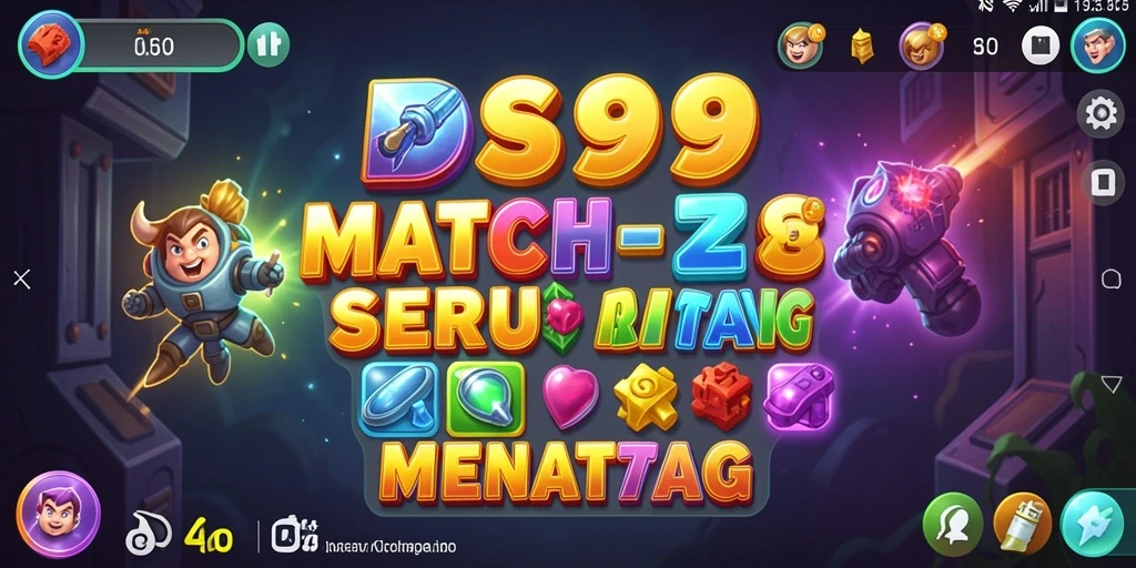 Screenshot gameplay seru dari DS99 yang menampilkan aksi match-3.