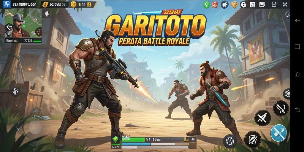 Tampilan seru dari gameplay Battle Royale GARITOTO.