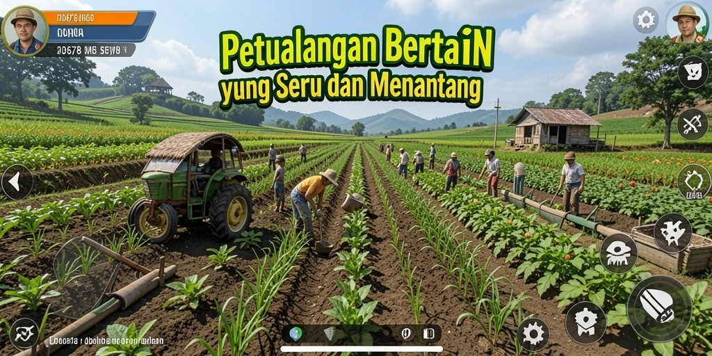 Gameplay seru bertani di ID678 dengan berbagai pilihan tanaman dan hewan.