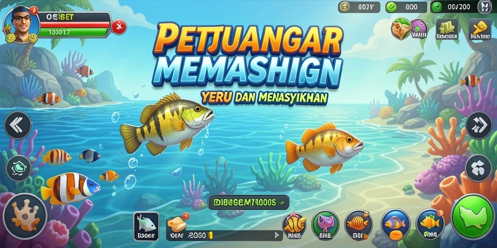 Tampilan seru gameplay <strong>IOSBET</strong> saat menangkap ikan di laut.