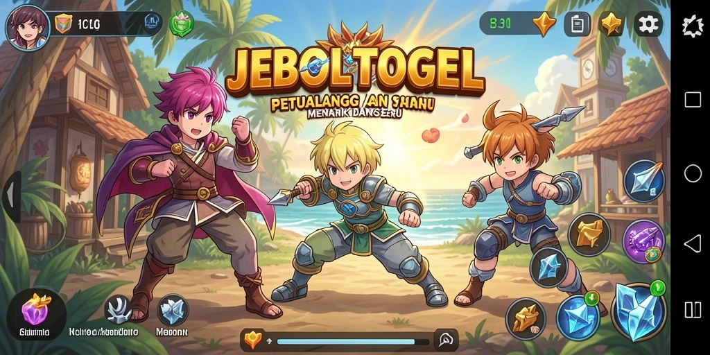 Screenshot gameplay menampilkan karakter Anime dalam pertarungan seru.