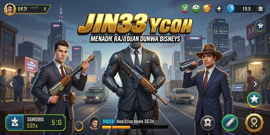 Tangkapan layar gameplay JIN33 yang menunjukkan aktivitas bisnis.