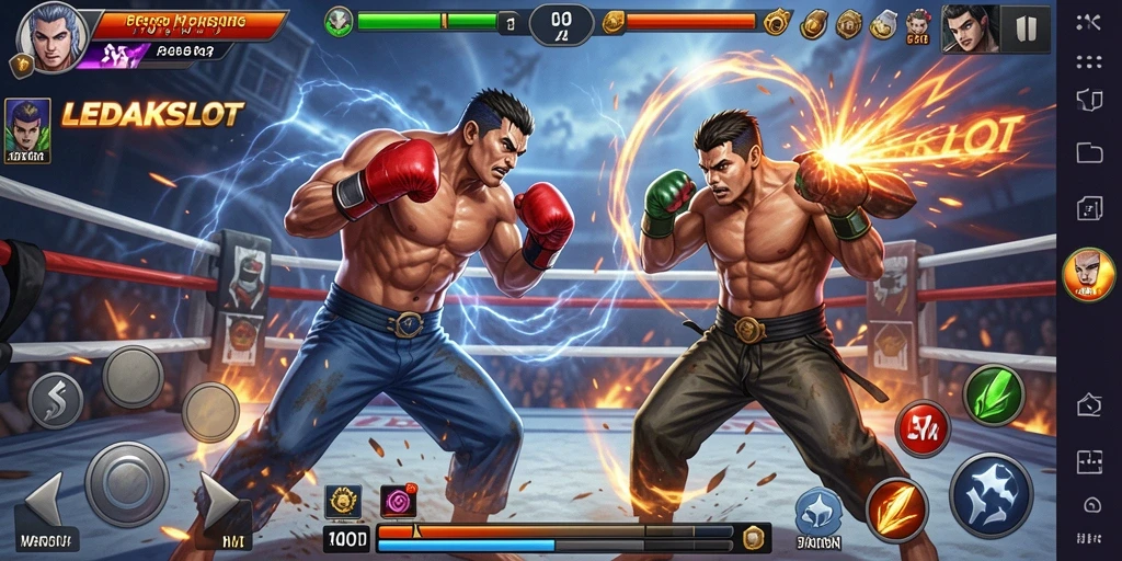 Tampilan aksi pertarungan seru dalam LEDAKSLOT.