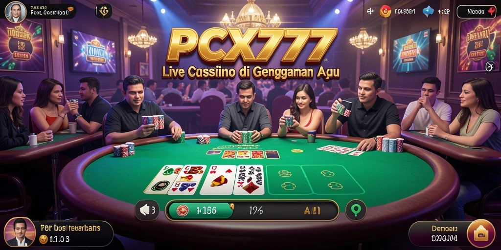 Tampilan utama gameplay Live Casino di PCX777 dengan dealer langsung.