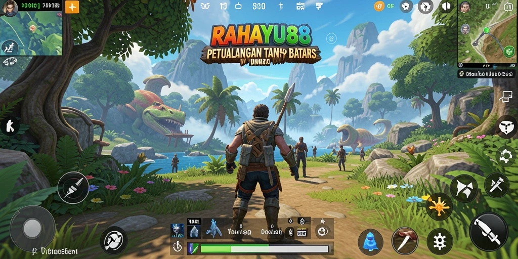 Tampilan gameplay RAHAYU88 menunjukkan kebebasan eksplorasi dunia terbuka.