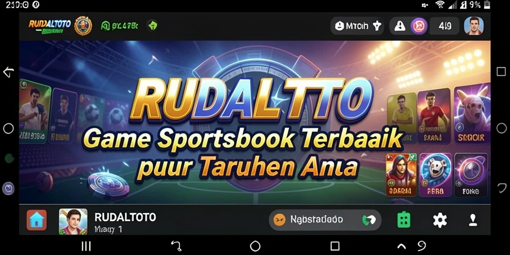 Screenshot utama RUDALTOTO menampilkan antarmuka sportsbook yang menarik.