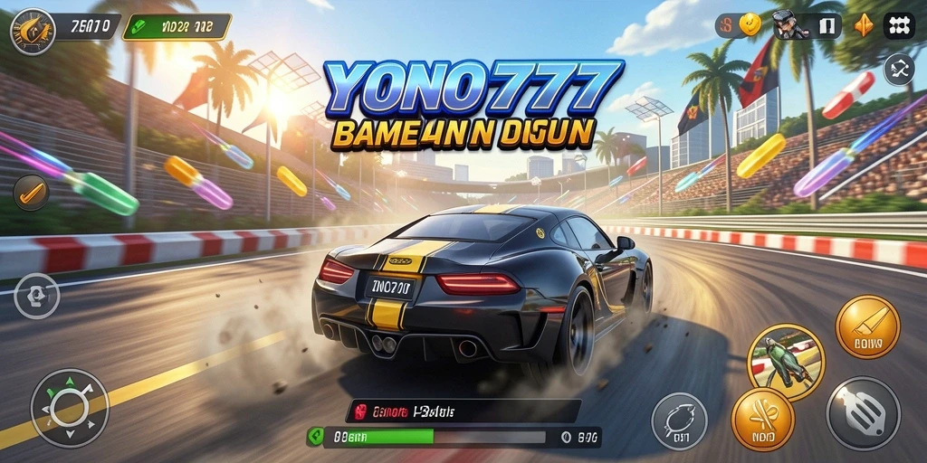 Gameplay YONO777 yang menegangkan dengan balapan seru di trek yang menantang.