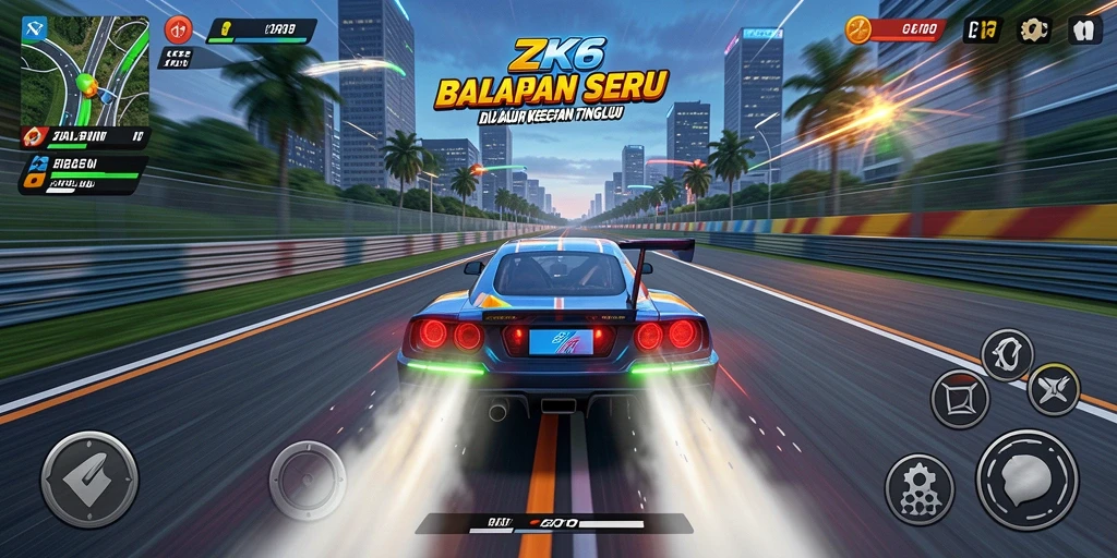 Tampilan gameplay seru dalam game balap ZK6.