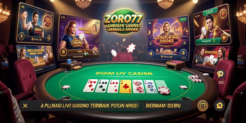 Tampilan permainan langsung di ZORO77 dengan dealer profesional.